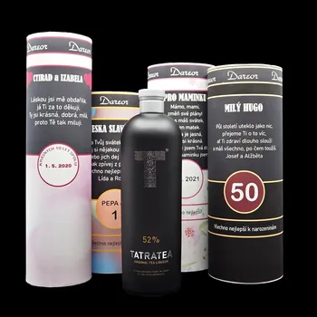 Dárková krabička Tatranský čaj Original – dárkové balení alkoholu s potiskem na přání