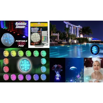Bazénové osvětlení Vodotěsné barevné 13 LED světlo s ovladačem do bazénu jezírka akvária