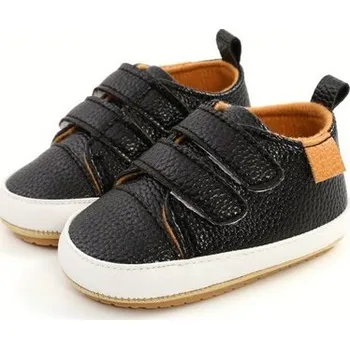 Dětská sálová obuv Capáčky "kožené tenisky" Barva: Černá, Velikost: 11 (0-6 m)