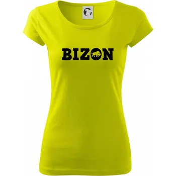 Dámské tričko Bizon nápis - Dámské triko Pure - L ( Limetková )