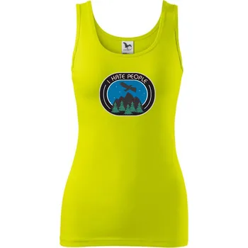 Dámské tričko I hate people - hory a orel - Dámské tílko - 2XL ( Limetková )