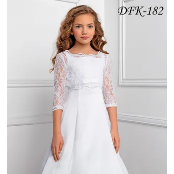 Dívčí šaty Dětský svatební kabátek z květinové krajky DFK-182 Barva: ivory, Vybraná velikost: velikost 158