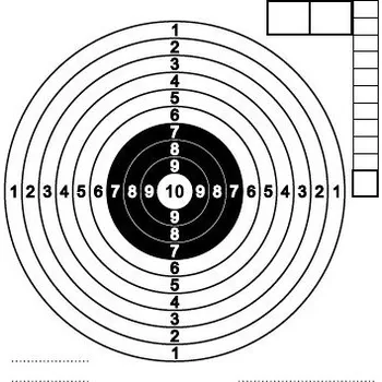Terč na sportovní střelbu Vzduchovkový terč 14 x 15 cm - 100ks