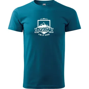 King of Winter - Klasické pánské triko vyšší gramáže - S ( Petrolejová )