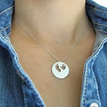 Náhrdelník Stříbrný náhrdelník medailonek otisky 19mm Rhodium 40cm + 5cm Stříbro 925/1000