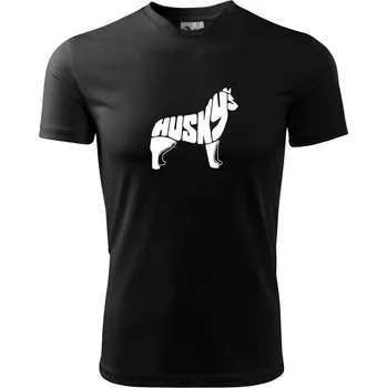 Pánské tričko Husky - text v těle - Pánské triko Fantasy sportovní (dresovina) - XL ( Černá )