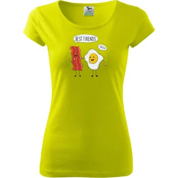 Dámské tričko BFF slanina a vajíčko - Dámské triko Pure - M ( Limetková )