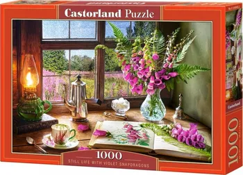 Puzzle Castorland Zátiší s fialovými hledíky 1000 dílků