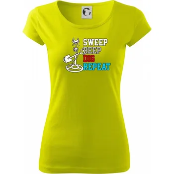 Dámské tričko Sweep Beep Dig Repeat - Dámské triko Pure - M ( Limetková )