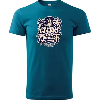 Pánské tričko Enjoy the moment - Klasické pánské triko vyšší gramáže - 4XL ( Petrolejová )
