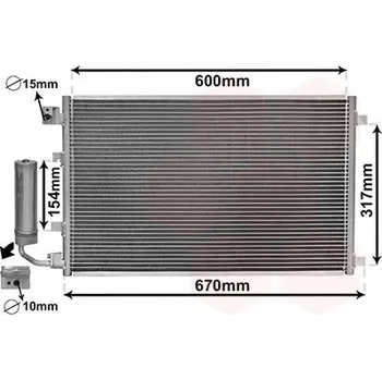 Výparník klimatizace Kondenzátor, klimatizace VAN WEZEL 13015281
