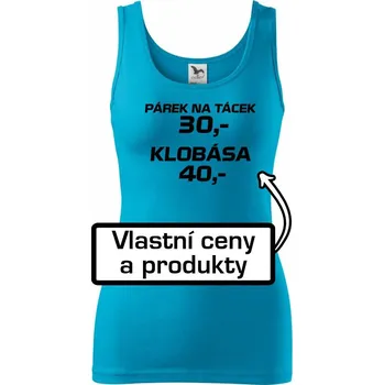 Dámské tričko Párek na tácek a klobása - Dámské tílko - 2XL ( Světlý tyrkys )