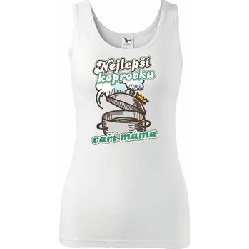 Dámské tričko Nejlepší koprovku vaří máma - Dámské tílko - XL ( Bílá )