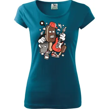 Dámské tričko Rockový nanuk - Dámské triko Pure - M ( Petrolejová )