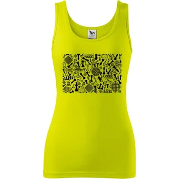 Dámské tričko Šachy obdélník - Dámské tílko - 2XL ( Limetková )