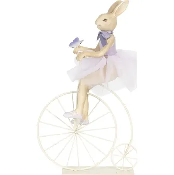 Bytová dekorace Dekorace králičí slečny v sukýnce na kole - 30*9*33 cm