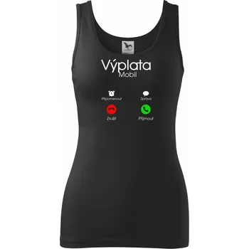 Dámské tričko Výplata volá - Dámské tílko - XL ( Černá )