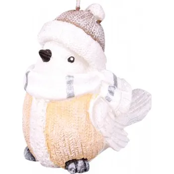 Svíčka Svíčka PTÁČEK SE ŠÁLOU vánoční 11x11cm