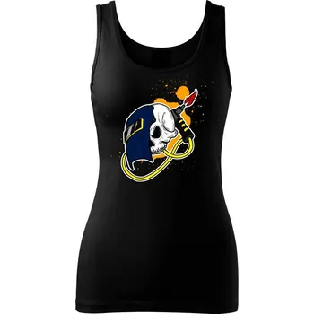 Dámské tričko Svářeč - kreslená lebka - Dámské tílko - S ( Černá )