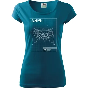 Dámské oblečení Nákres Gamepad moderní - Dámské triko Pure - XL ( Petrolejová )