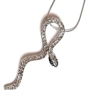 Náhrdelník Náhrdelník HAD Swarovski Rhodium - Zelené oči