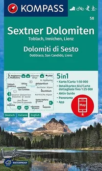 Sextner Dolomiten: Toblach, Innichen, Lienz/Dolomiti di Sesto: Dobbiacio, San Candido, Lienz 1:50 000 - Nakladatelství Kompass Karten [DE, IT, EN] (2019)