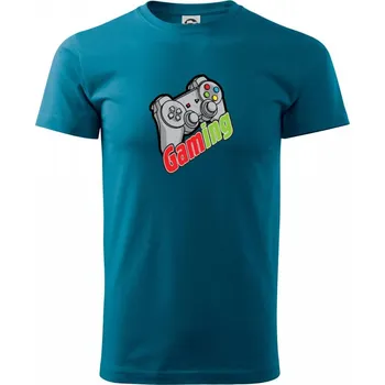 Pánské tričko Gaming - Klasické pánské triko vyšší gramáže - S ( Petrolejová )