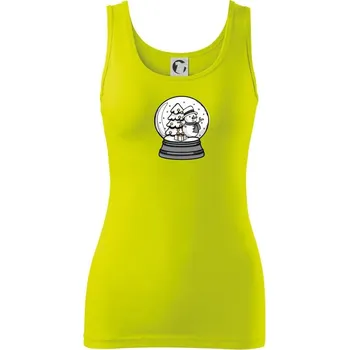 Dámské tričko Sněhová koule se sněhulákem - Dámské tílko - 2XL ( Limetková )