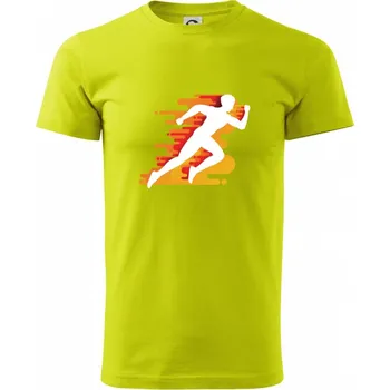 Běhání - oranžový muž - Klasické pánské triko vyšší gramáže - 3XL ( Limetková )