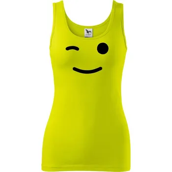 Dámské tričko Smajlík mrkací - Dámské tílko - L ( Limetková )