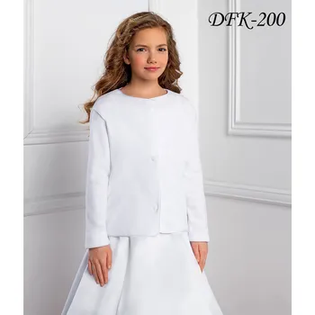 Dívčí šaty Dětský elegantní plyšový kabátek DFK-200 Barva: bílá, Vybraná velikost: velikost 158