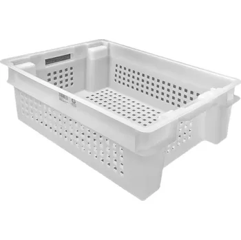 Přepravka na jídlo Přepravka na těsto Euro, bílá 32l (děrovaná) 60x40, v.20cm