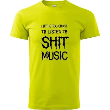 Metal font - listen music (Hana-creative) - Klasické pánské triko vyšší gramáže - L ( Limetková )