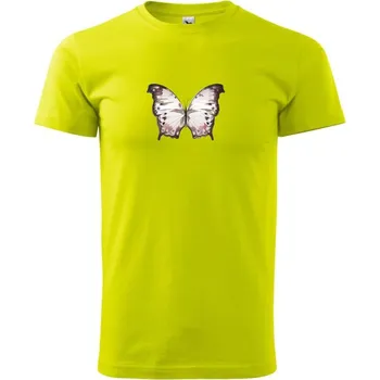 Pánské tričko Motýl růžovobílý - Klasické pánské triko vyšší gramáže - S ( Limetková )