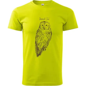 Puštík proužkovaný Barred owl - Klasické pánské triko vyšší gramáže - XS ( Limetková )