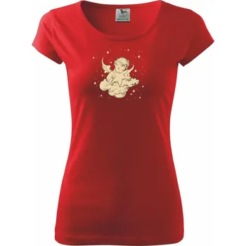 Dámské tričko Andílek s hvězdou - Dámské triko Pure - 3XL ( Červená )