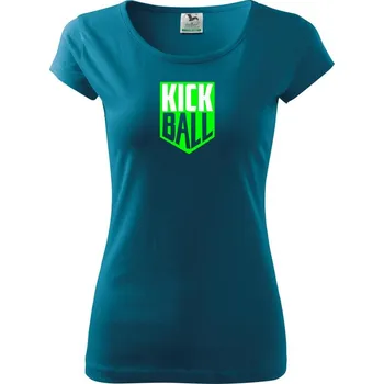 Dámské oblečení Kickball - štítek - Dámské triko Pure - XL ( Petrolejová )