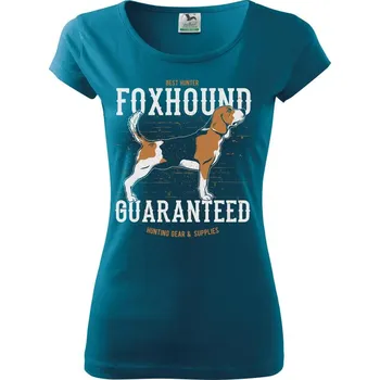 Dámské oblečení Dog foxhound - Dámské triko Pure - S ( Petrolejová )