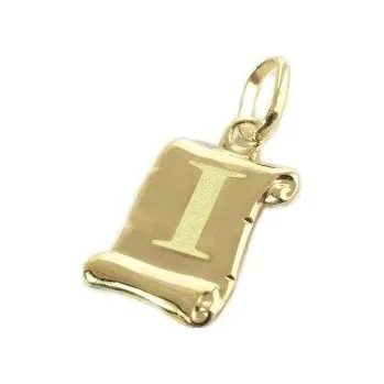 Přívěsek Zlatý přívěšek písmenko "I" Svitek menší 21mm 0,40g Zlato 14k(585/1000)