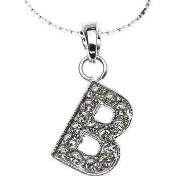 Náhrdelník Náhrdelník přívěsek písmenko "B" Swarovski Crystal Rhodium