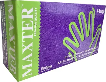 Vyšetřovací rukavice MAXTER GLOVE MANUFACTURING Latexové rukavice pudrované 100 ks