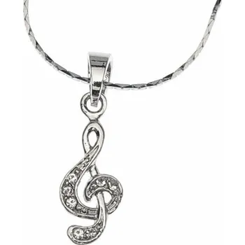 Náhrdelník Náhrdelník MINI HOUSLOVÝ KLÍČ Swarovski Rhodium