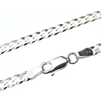 Řetízek Stříbrný náhrdelník PANZER 5mm 50cm 13g Stříbro 925/1000