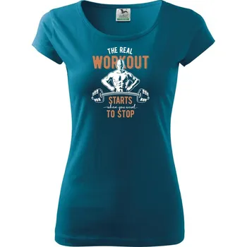 Dámské tričko The real workout - Dámské triko Pure - 3XL ( Petrolejová )