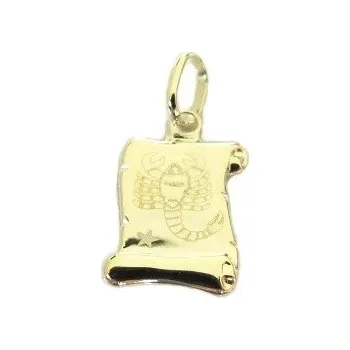 Přívěsek Zlatý přívěšek znamení "Štír" svitek menší 21mm 0,40g Zlato 14k(585/1000)