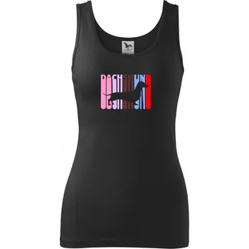 Dámské tričko Jezevčík Rozteklý nápis - Dámské tílko - S ( Černá )