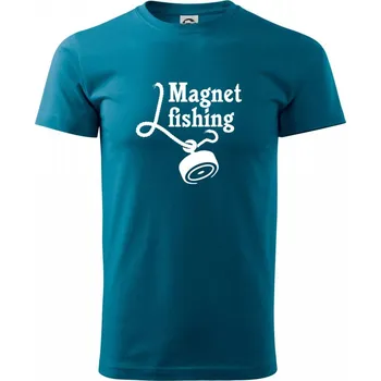 Pánské tričko Magnet fishing - Klasické pánské triko vyšší gramáže - 4XL ( Petrolejová )
