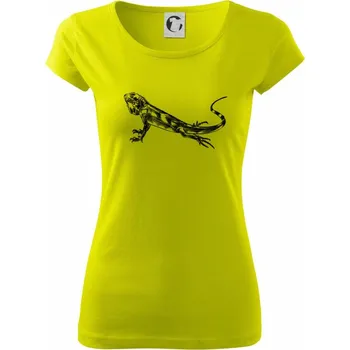Dámské tričko Tužkou kreslený Leguán - Dámské triko Pure - M ( Limetková )