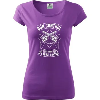 Dámské tričko Gun Control - Dámské triko Pure - XS ( Fialová )