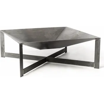 Přenosné ohniště 70 x 70 cm kovové - surové